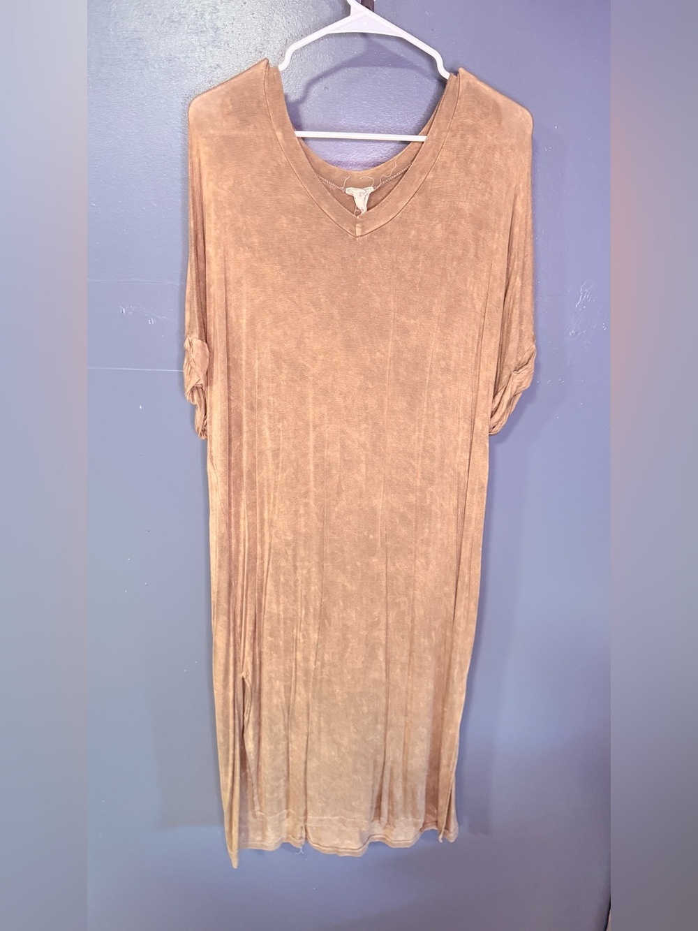 Blu Pepper Taupe V-Neck Maxi Dress